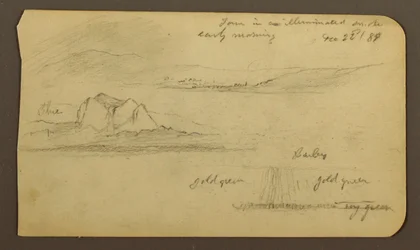 Disegno, Paesaggi montani; verso: Fianco della montagna, Tocatecas, 22 dicembre 1884