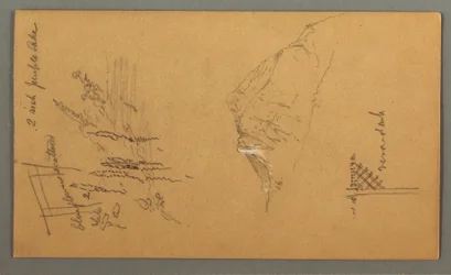 Disegno, Picco di montagna, vegetazione in piscina, 1868