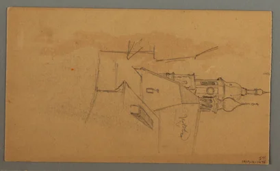Disegno, Picco di montagna, vegetazione in piscina, 1868