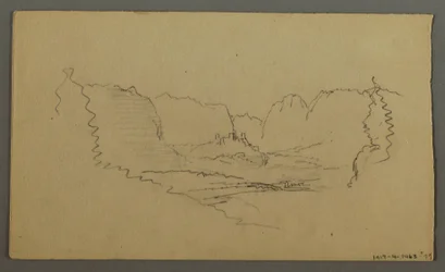 Disegno, Cime di montagna, Santuario lungo la strada, agosto 1868