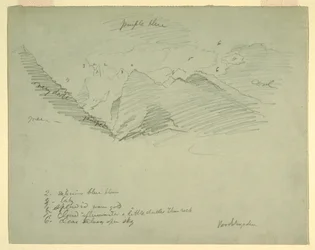Disegno, Cime di montagna vicino a Berchtesgaden, Baviera, giugno-luglio 1868