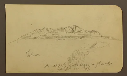Disegno, Catena montuosa, Toluca; verso: Catena montuosa, Toluca, 7 gennaio 1885