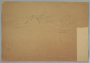 Disegno, catene montuose con cime aspre, vicino a Machachi, Ecuador, 19 giugno 1857