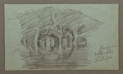 Disegno, la montagna e il suo riflesso sul lago, forse 1868