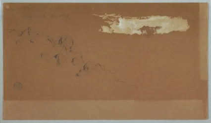 Disegno, Montagne vicino a Mocho, Ecuador, probabilmente con il monte Chimoborazo incorniciato dalle nuvole, 16 giugno 1857