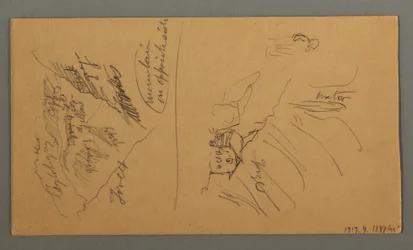 Disegno, Montagne del Vallese, Alpi Pennine, agosto 1868