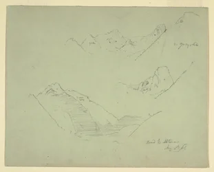 Disegno, Montagne vicino ad Abtenau, Salzkammergut, 5 agosto 1868
