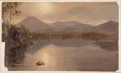 Disegno, i monti Katahdin e Turner dal lago Katahdin, Maine, 1855-60