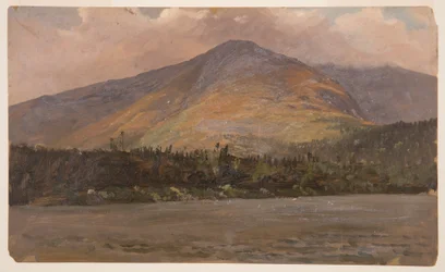 Disegno, il monte Katadhin, che mostra Pomola e il Grande Bacino dallo stagno di Sandy Bottom, 1877 ca.