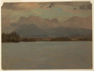 Disegno, il monte Katahdin dal lago Katahdin, 1855-65