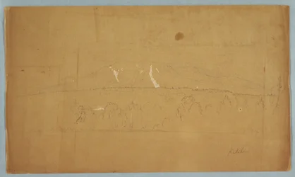 Disegno del monte Katahdin, dal lago Katahdin, Maine, 1852