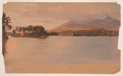 Disegno, il monte Katahdin dallo stagno di Togue, 1878