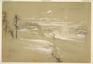 Disegno, Cascate del Niagara in inverno, 21 marzo 1856
