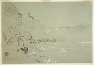 Disegno, Cascate del Niagara con la Torre del Terrapin, 1856