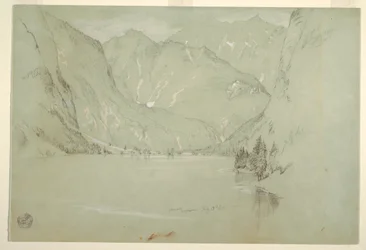 Disegno, Obersee, Berchtesgaden, Baviera, 17 luglio 1868