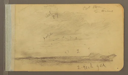 Disegno, Orizaba; verso: cielo nuvoloso, tetto, 1889