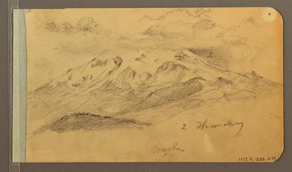 Disegno, Orizaba; verso: cielo nuvoloso, tetto, 1889