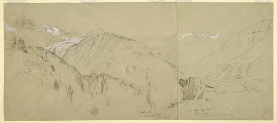 Disegno, Veduta panoramica da Bel Arp, 1868