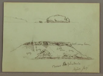 Disegno, Rocce di fronte alla costa, Scogliere rocciose presso la costa, aprile 1869