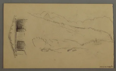 Disegno, tetti, cancello, cime, agosto 1868