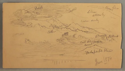 Disegno, Cime aguzze, cielo nuvoloso, giugno 1874