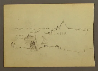 Disegno, La basilica di San Pietro vista da nord con le colline e il profilo di Roma, gennaio 1869