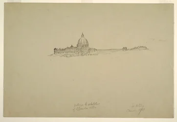 Disegno, San Pietro e il Palazzo Vaticano da nord-est, 18 marzo 1869