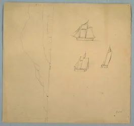 Disegno, Studi di paesaggio e di navi, 1850-51