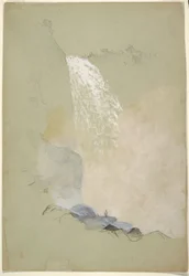 Disegno, Studio delle cascate di Tequendama vicino a Bogotà, Colombia, luglio 1853