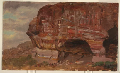 Disegno, Studio di una roccia zoomorfa, Petra, 1868