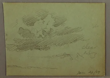 Disegno, raggio di sole dietro le nuvole, settembre 1869