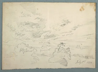 Disegno, Tramonto da Olana, 1 luglio 1870