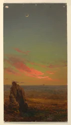 Disegno, Tramonto nei pressi di Roma, 1868-69