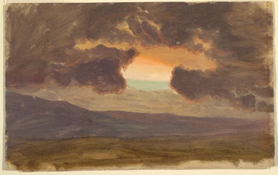 Disegno, Tramonto su colline spoglie, 1870-80