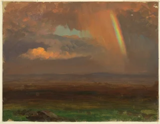 Disegno, Tramonto su un ampio paesaggio, 1865