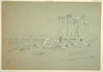 Disegno, Tempio con Semua [attuale as-Samu] in lontananza, 17 febbraio 1868