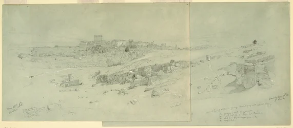 Disegno, Templi al mattino, Baalbek, 12 maggio 1868