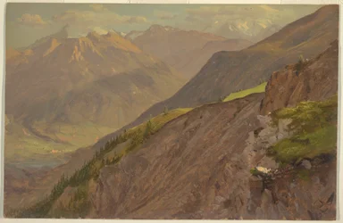 Disegno, Il Goell e Watzmann, vicino a Berchtesgeden, 1868