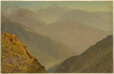 Disegno, I Watzmann e Goell, vicino a Berchtesgeden, 1868