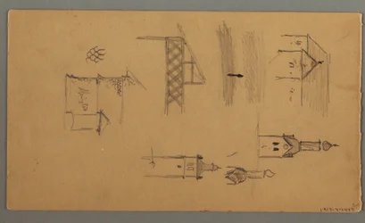 Disegno, Torri, Edifici alpini, 1868