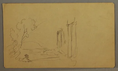 Disegno, Alberi, colonne classiche, forse 1865-66