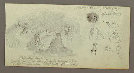 Disegno, Due figure e due cammelli al fuoco, Studi di figure e cammelli, forse 1868