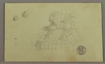 Disegno, Due teste, rovine, forse 1868