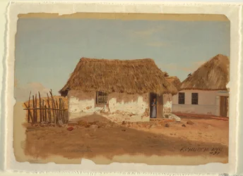 Disegno, Due case a Barranquilla, Colombia, aprile 1853