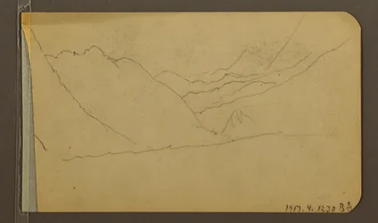 Disegno, valle; verso: picco di montagna, 1889