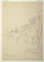 Disegno, veduta di Olana, casa dell