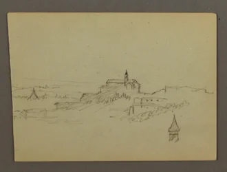 Disegno, Villaggio in cima alla collina, forse 1868-69