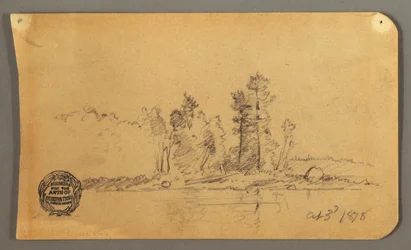 Disegno, Riva boscosa, 1878