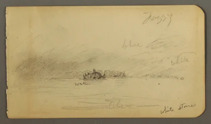 Disegno, Riva boscosa nella nebbia, forse 1878