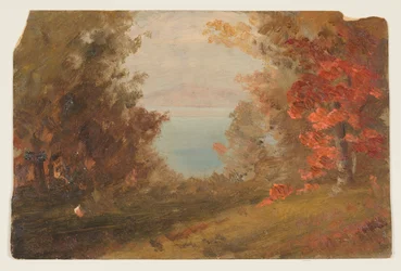 Disegno, Scena di bosco in autunno (Hudson, New York o Maine), 1860-70